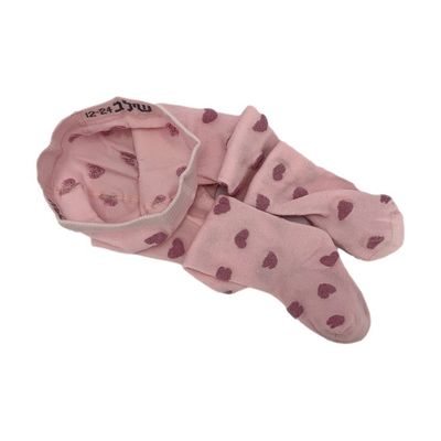 Des collants confortables en coton respirant avec des cœurs roses