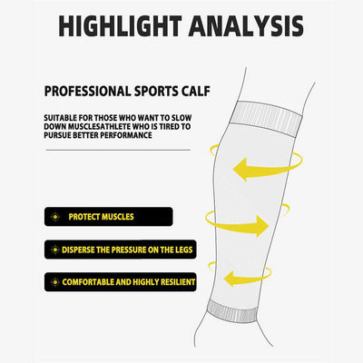 Chaussettes de sport à compression à motif solide pour une protection et des performances élastiques élevées des jambes