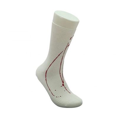 Des chaussettes de coton blanches pour hommes de style régulier avec imprimés anti-dérapants et d'encre personnalisés