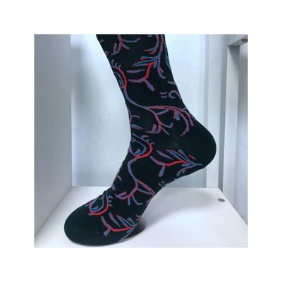 Chaussettes de style hip hop pour hommes chaussettes de coton noir avec impression personnalisée