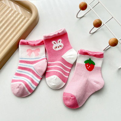 Support 7 jours Temps de livraison de l'ordre de l'échantillon Imprimé mignon Respirant Anti-Slip Chaussettes de printemps pour enfants