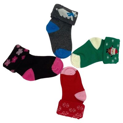 12-24M Chaussettes pour enfants tricotées en coton biologique avec un design texturé et confortable