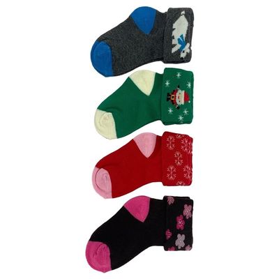 12-24M Chaussettes pour enfants tricotées en coton biologique avec un design texturé et confortable