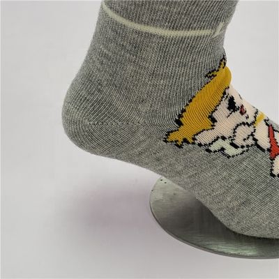 Rapide, séché, gris, sport, antidérapant, nouveau-né, bébé, garçon, chaud, dessin animé, mignon, tube, chaussettes à chevilles tricotées
