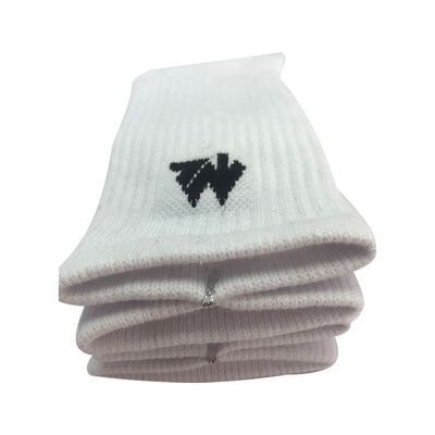 Moyen épais toute saison longueur de l'équipage chaussettes de sport blanches anti-déroute chaussettes de beauté tricotées