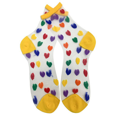 Taille européenne 36-39 Version personnalisée Portrait de cœur féminin Voir à travers les chaussettes de cheville