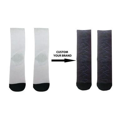Marque de couleur personnalisée tricotée Logo chaussettes d'équipage Bambou coton Noir Design de chaussette de sport