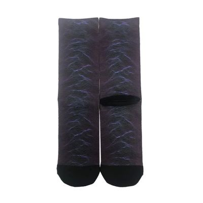 Marque de couleur personnalisée tricotée Logo chaussettes d'équipage Bambou coton Noir Design de chaussette de sport