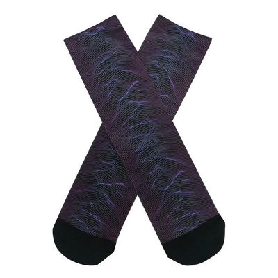 Marque de couleur personnalisée tricotée Logo chaussettes d'équipage Bambou coton Noir Design de chaussette de sport