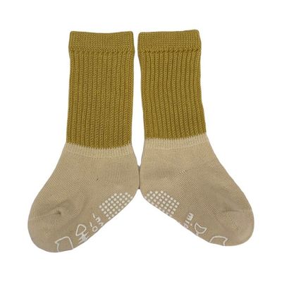 Nouveau-né à cheville haute tricotée anti-dérapant Longues chaussettes de bébé avec coton respirant