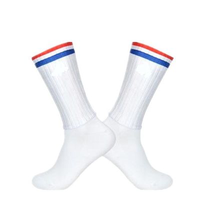 Chaussette de sport antidérapant à séchage rapide en polyamide et spandex blancs