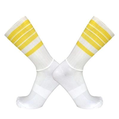 Chaussette de sport antidérapant à séchage rapide en polyamide et spandex blancs