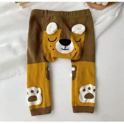 Des collants confortables et décontractés pour bébé avec des oreilles 3D et des motifs d'animaux mignons en coton épais