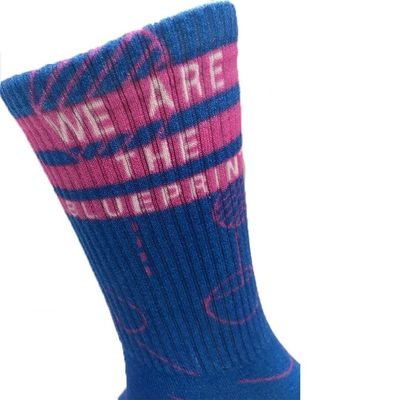 Effect d'impression à 360 degrés Logo personnalisé Chaussettes en coton avec conception de manchette et 18% de polyester