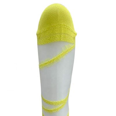 Tricot de femmes long tube de verre fil transparent de soie cousu à la main chaussettes de mode