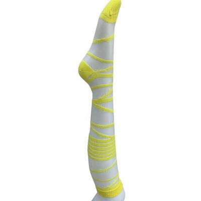Tricot de femmes long tube de verre fil transparent de soie cousu à la main chaussettes de mode