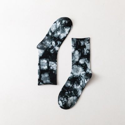 Des chaussettes pour enfants Verte cravate teintée Unisexe coton polyester spandex antidérapant chaussette de sport directe