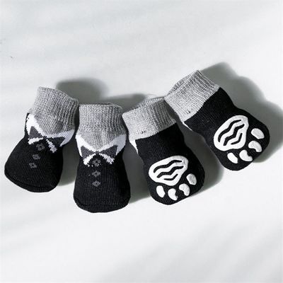 Pet matching chiens durables chats chaussettes avec le style régulier et le logo position manchette