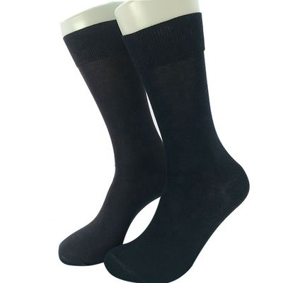 15% de polyamide à motifs solides chaussettes d'équipage pour hommes pour les affaires et les vêtements occasionnels