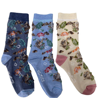 Des chaussettes personnalisées de design d'équipage Jacquard Pattern de dessin animé mignon et drôle pour unisexe adulte
