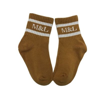 Des chaussettes antidérapantes en tricot pour enfants avec des rayures mignonnes 80% coton peigné, 18% polyamide