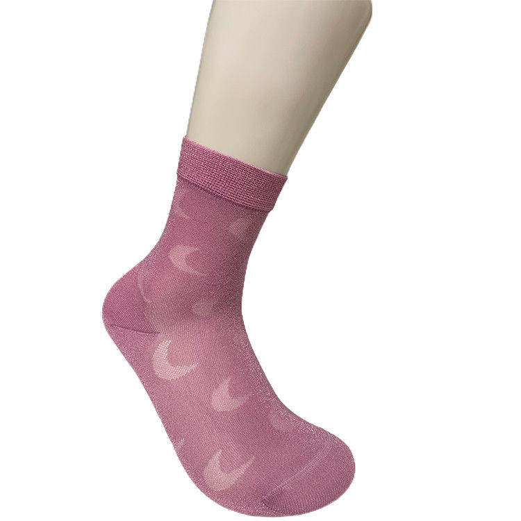 100% mode minimaliste stylé chaussettes en nylon de soie brillante pour femmes avec fonction anti-dérapant