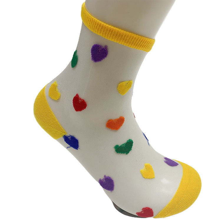 Taille européenne 36-39 Version personnalisée Portrait de cœur féminin Voir à travers les chaussettes de cheville
