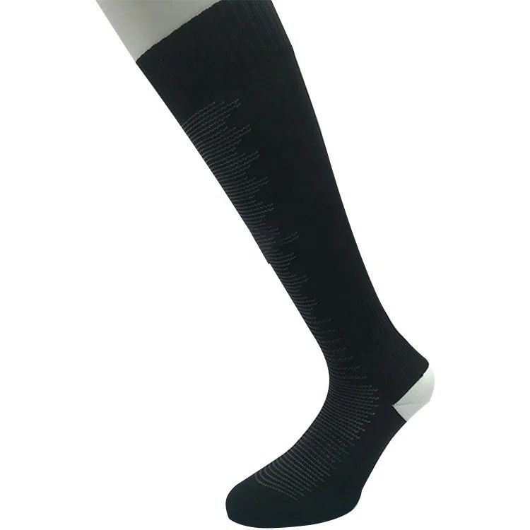 Saison estivale chaussettes de sport unisexe noir 100% polyester tube long de 15 à 20 cm