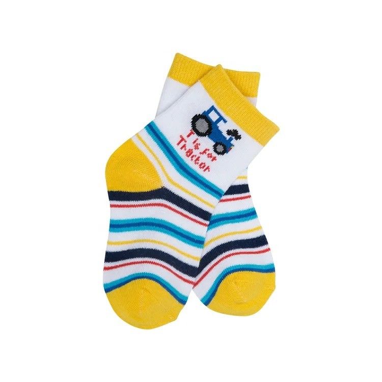 Chaussettes à rayures de dessin animé pour nouveau-nés garçons et filles 12-24 mois en coton peigné