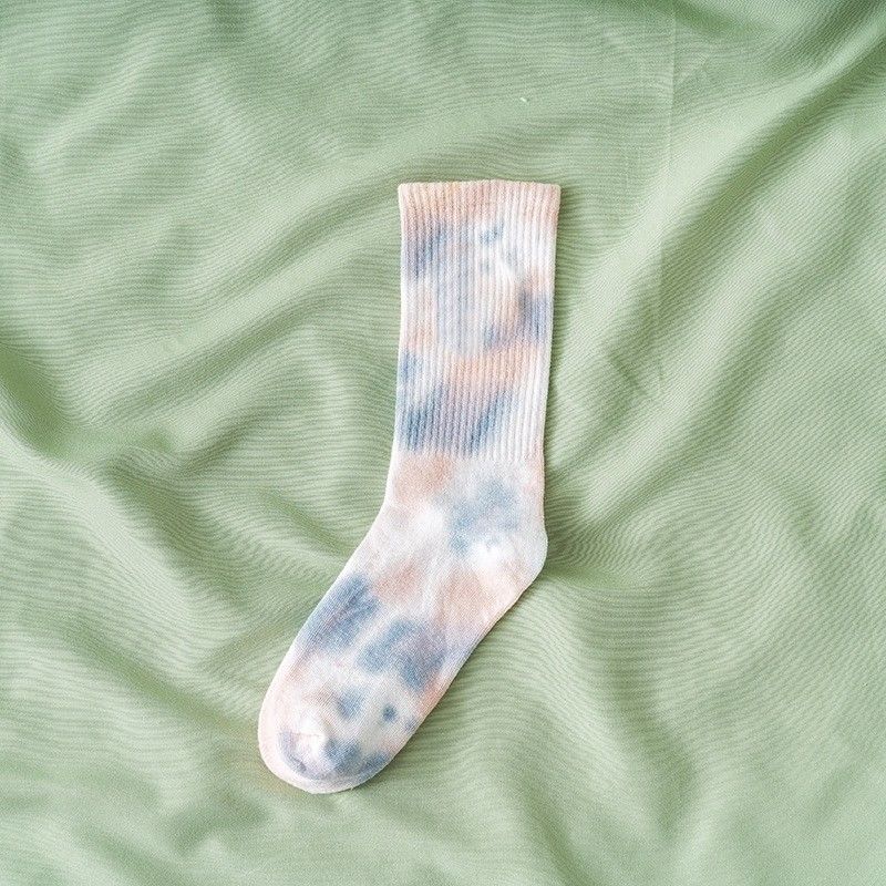 70% coton 25% polyester 5% spandex Unisexe Cravate teinture chaussettes de style régulier