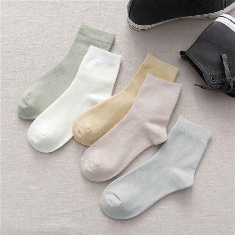 Chaussettes de beauté en coton doux, hygroscopique, libérant la sueur, femmes, en bambou fin, légères, chaussettes décontractées