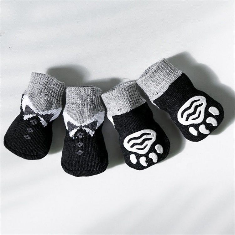 90% polyester 10% élastane Tissu doux respirant chaussettes pour chiens à double face pour petits chiens