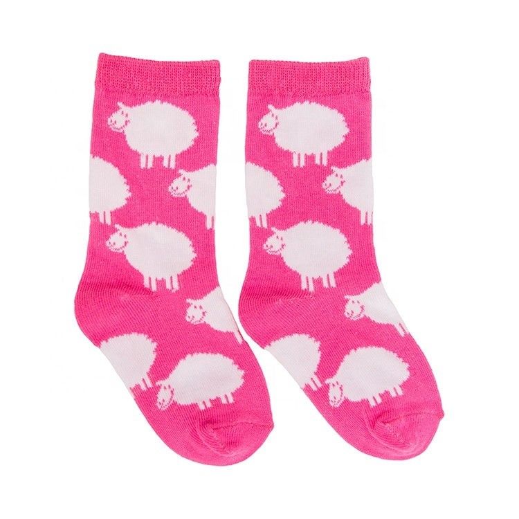 Support et 7 jours de commande d'échantillon Temps de livraison Impression de dessins animés chaussettes de coton pour enfants