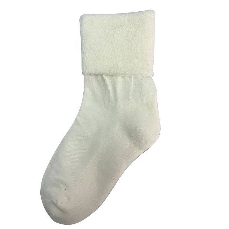 Des chaussettes pour enfants personnalisées Blanc rose en peluche bébé en coton peigné pour le confort quotidien